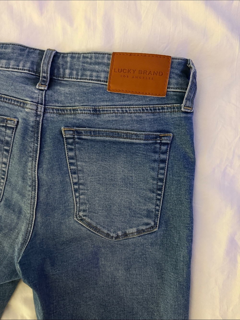 Lucky Brand Dark Blue Skinny Jeans with Distressed Ankles - Picture 8 of 8
